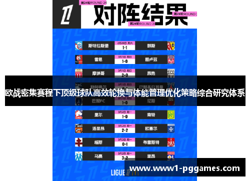 欧战密集赛程下顶级球队高效轮换与体能管理优化策略综合研究体系